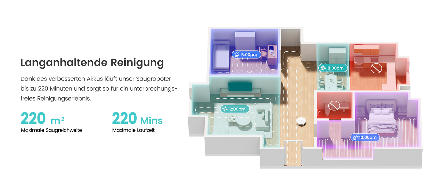 Робот-пилосос LEFANT M3 Gen2 з функцією миття підлоги, 12000Pa, LiDAR-навігація, керування через додаток/Alexa/iWatch