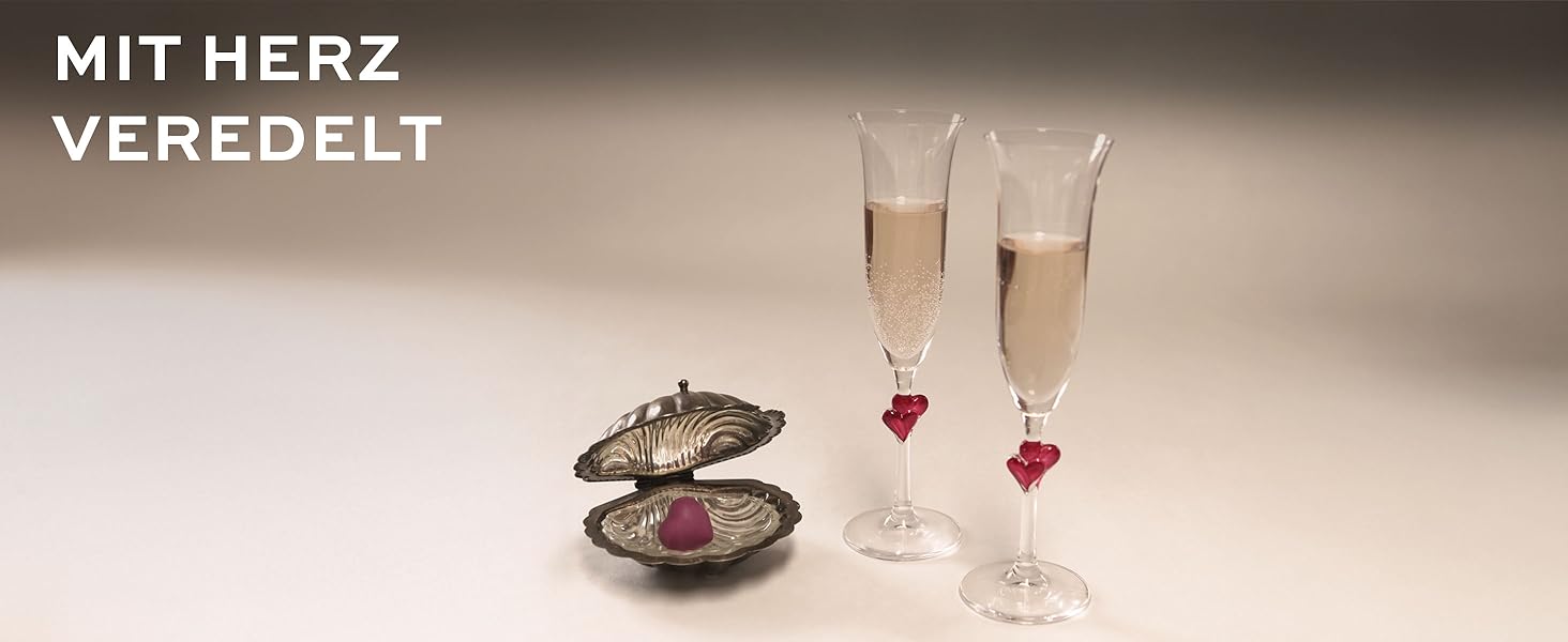 Champagnerські келихи Stölzle Lausitz L'Amour, 2 шт, 175 мл – Ідеальні для шампанського, секти та просекко – Зроблені з кришталевого скла без свинцю, стійкі до пошкоджень, придатні для миття в посудомийній машині