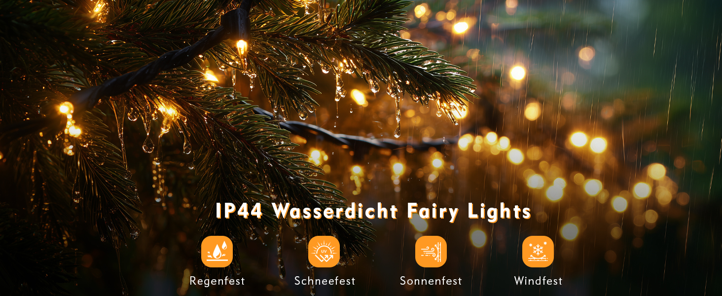 Ланцюжок прикрас для зовнішнього використання 60м, 530 LED, тепле біле світло. Ланцюжок для зовнішнього використання з таймером, 8 режимів, IP44, вологостійкий. Підходить для прикраси ялинки, саду, балкону, вечірки, весілля.