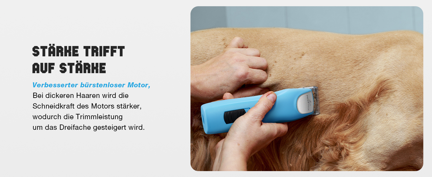 Професійна машинка для стрижки собак, 2 швидкості, ергономічний дизайн, для собак та котів, стрижка густого, довгого та кучерявого хутра, світло-блакитна