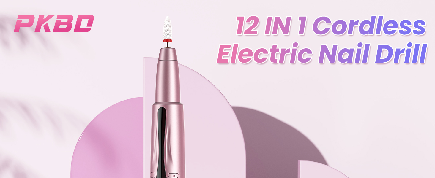 Бездротовий набір для манікюру Nagelfräser з мультифункціональною зарядкою, професійна електрична фрезер для гелевих нігтів, рожево-золотий