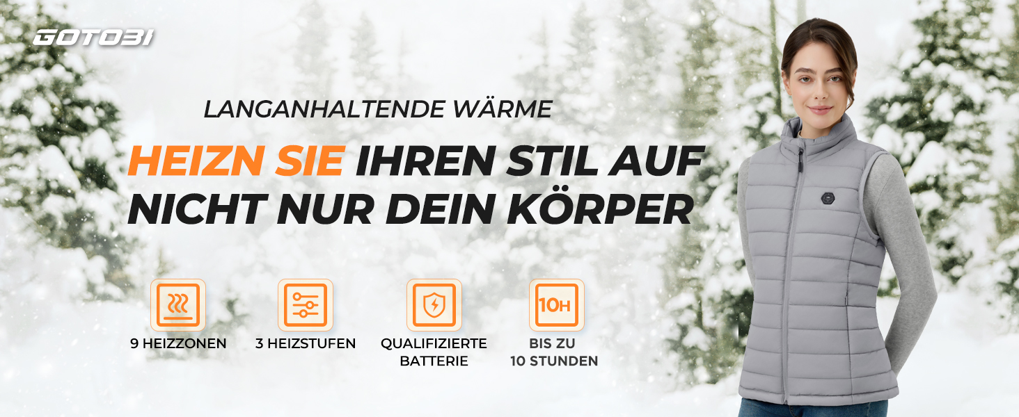 Жіночі гріючі штани Heizwete з акумулятором 16000mAh 7,4V - 9 гріючих зон, 3 режими температури, для активного відпочинку та роботи на відкритому повітрі, білий (сірий, XL)