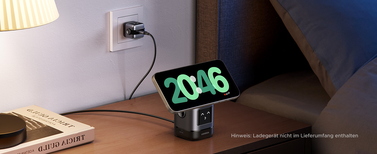 Зарядний станція UGREEN UNO 2-в-1 з сертифікацією Qi2, 15W, сумісна з MagSafe для iPhone 17/16/15/14/13, AirPods 2/3, регульований підставка для зарядки