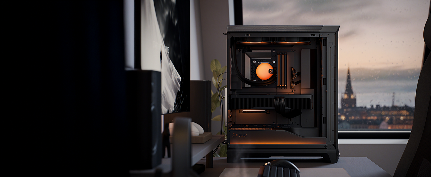 Корпус для ПК Fractal Design Meshify 3 White RGB TG Clear Tint з RGB підсвіткою та сітчастою передньою панеллю, підтримка ATX/mATX, 3 RGB вентилятори Momentum включені