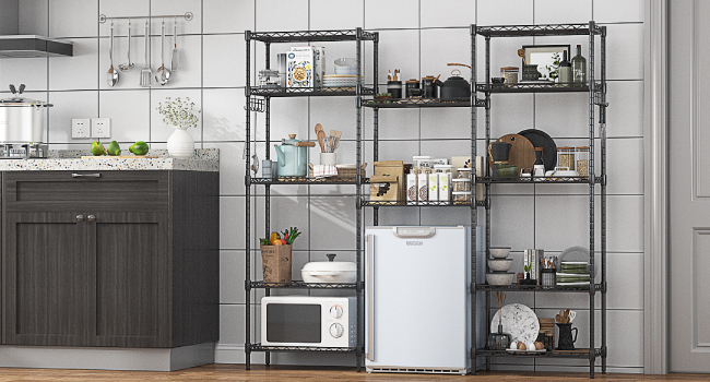 Himimi Regal - 6-Tier Wire Shelving Unit - 54x29x160cm