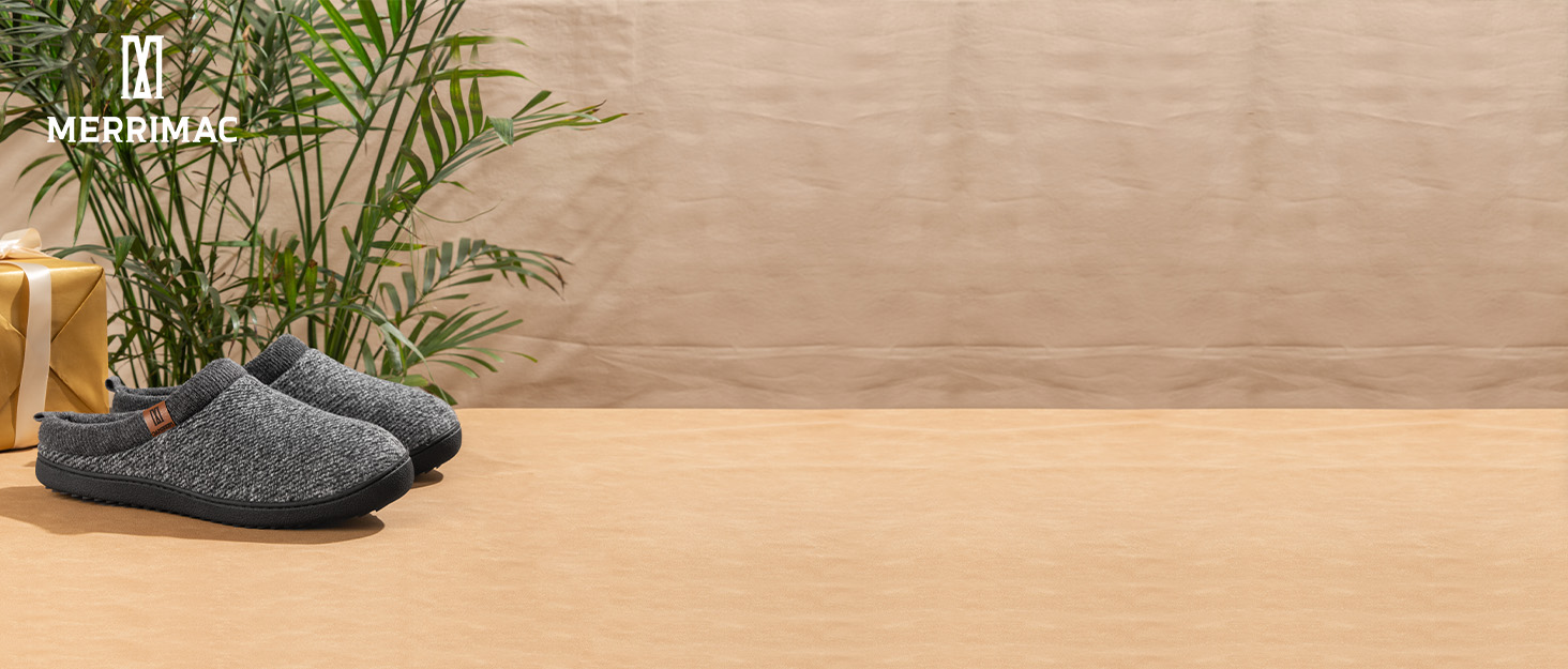 Чоловічі домашні тапочки MERRIMAC з піною Memory, зручні, неслизькі, чорні (43/44 EU)