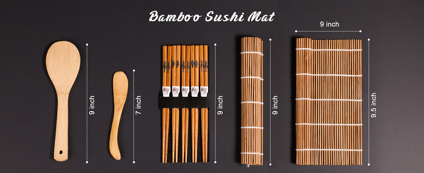 Набір для приготування суші MUDEELA: бамбукові килимки, палички, лопатка, інструкція