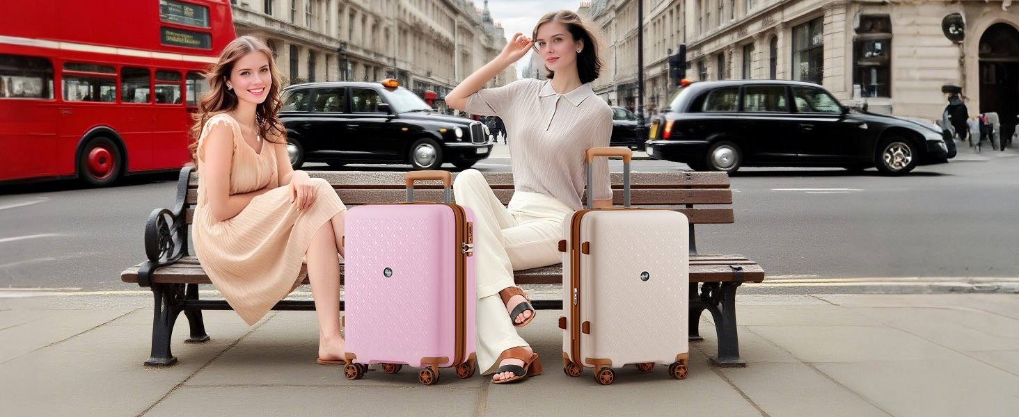 Чорний/коричневий великий валіза-ролкер з розширюваною конструкцією, TSA-замком та тримачем для напоїв (Polypropylen)