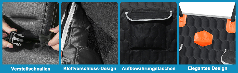 Автоматичний килимок для собак OneAmg у машину, 182x101 см (Чорний) - захист заднього сидіння, з віконцем, бічними панелями та ременями безпеки