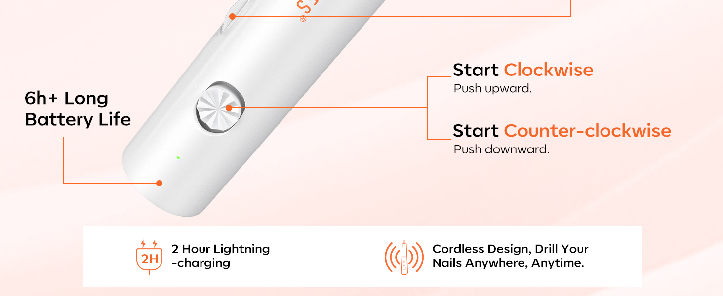 Бездротовий набір фрезер для нігтів Modelones 13 в 1: манікюр, педикюр, LED, 25000 об/хв