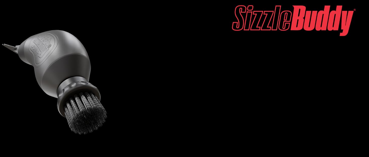 Щітка для чищення гриля Sizzle Buddy з нержавіючої сталі з шкребком, безпечна та жаростійка, не дряпає, для видалення жиру та залишків їжі