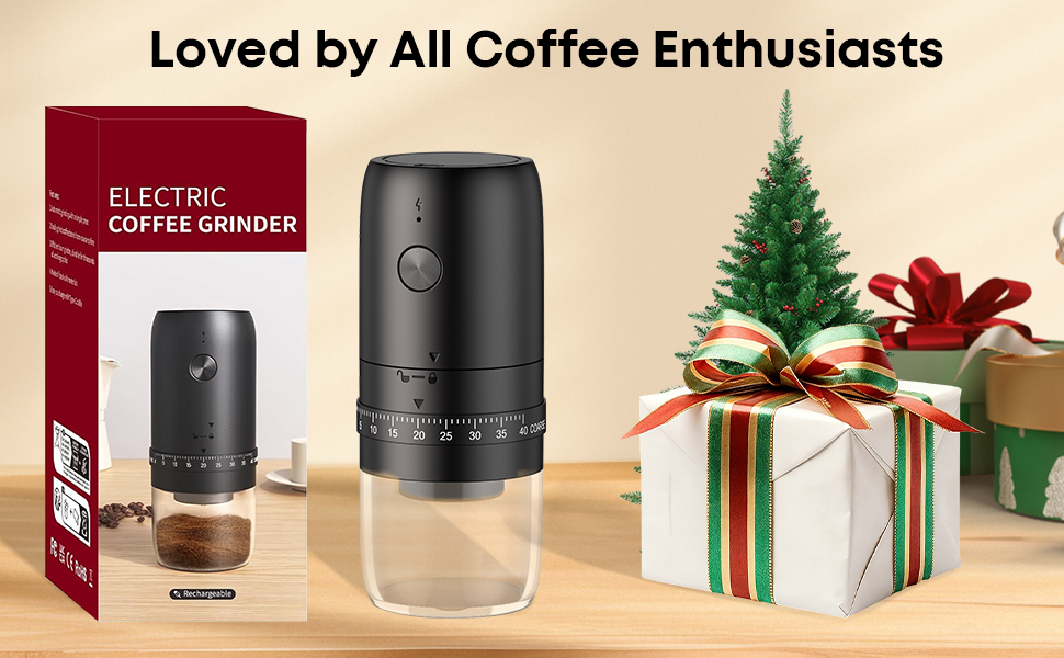 Електрична кавомолка Pawfly з керамічним жорном, 40 ступенів помолу, функцією Auto-Stop та щіткою для чищення. Професійна модель для подорожей та кемпінгу