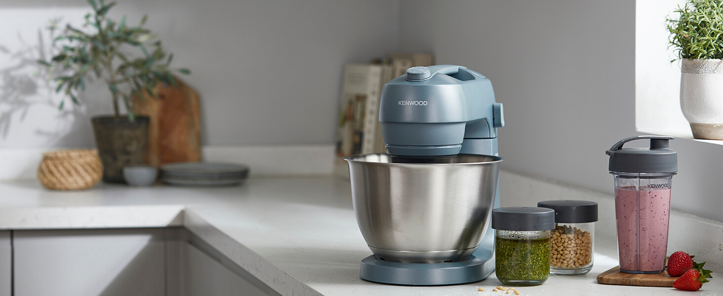 Кухонний комбайн-міксер Kenwood kMix KMX750BK, компактний, синьо-сірий