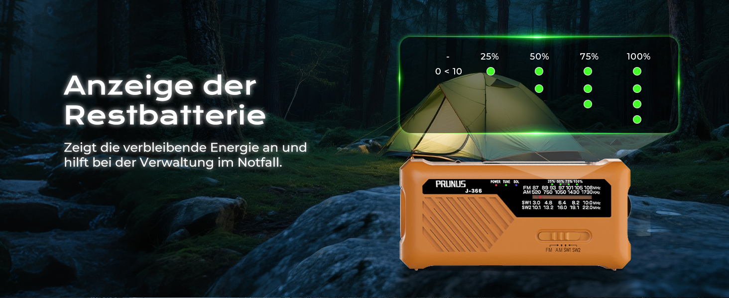 Радіо PRUNUS J-366 FM/AM/SW: Кисневе радіо, радіоприймач для надзвичайних ситуацій з акумулятором 2000mAh, ліхтарик, SOS-сигнал, зарядка для телефону. Чорний.