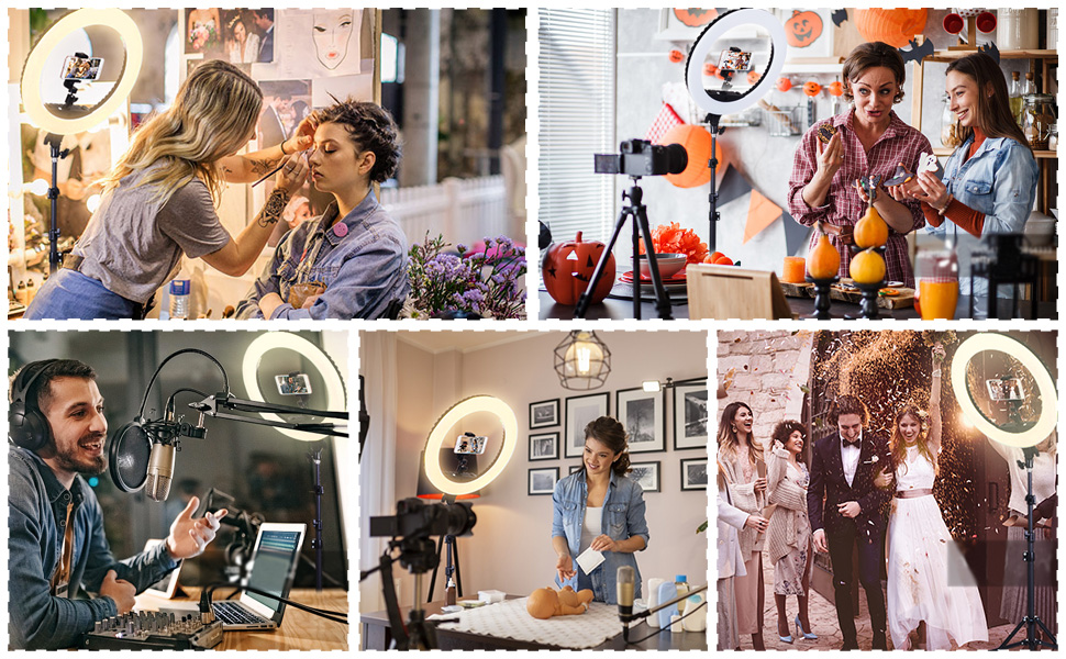 LED кільцева лампа CXYP 18 дюймів зі штативом, диммер, пульт дистанційного керування, для YouTube, TikTok, фото/відео, селфі, макіяж, Live-Stream, сумісна зі смартфонами