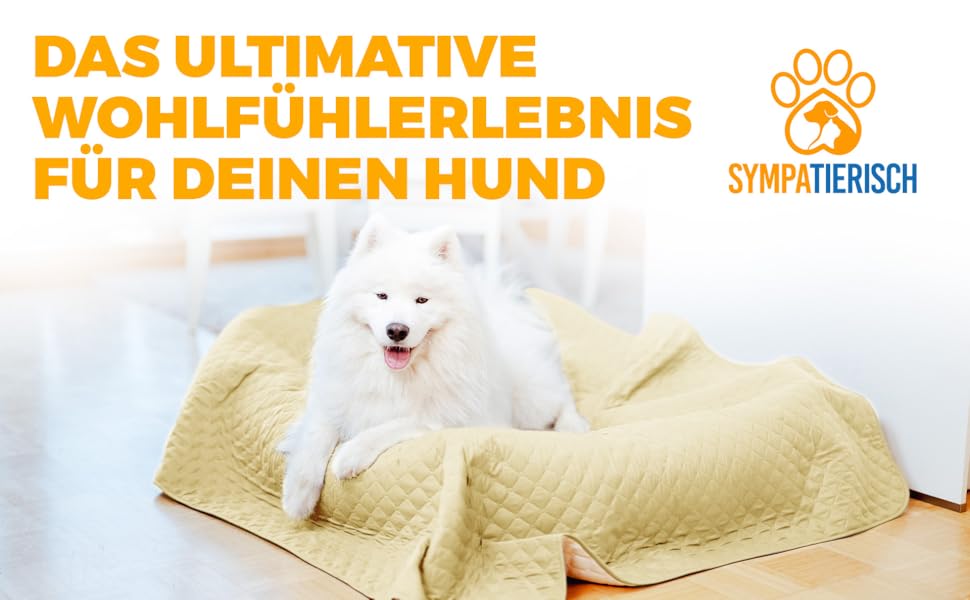 Водонепроникний коврик для собак SympaTierisch - захист дивану та ліжка - великий розмір (175 x 75 см) - бежевий - легко прати