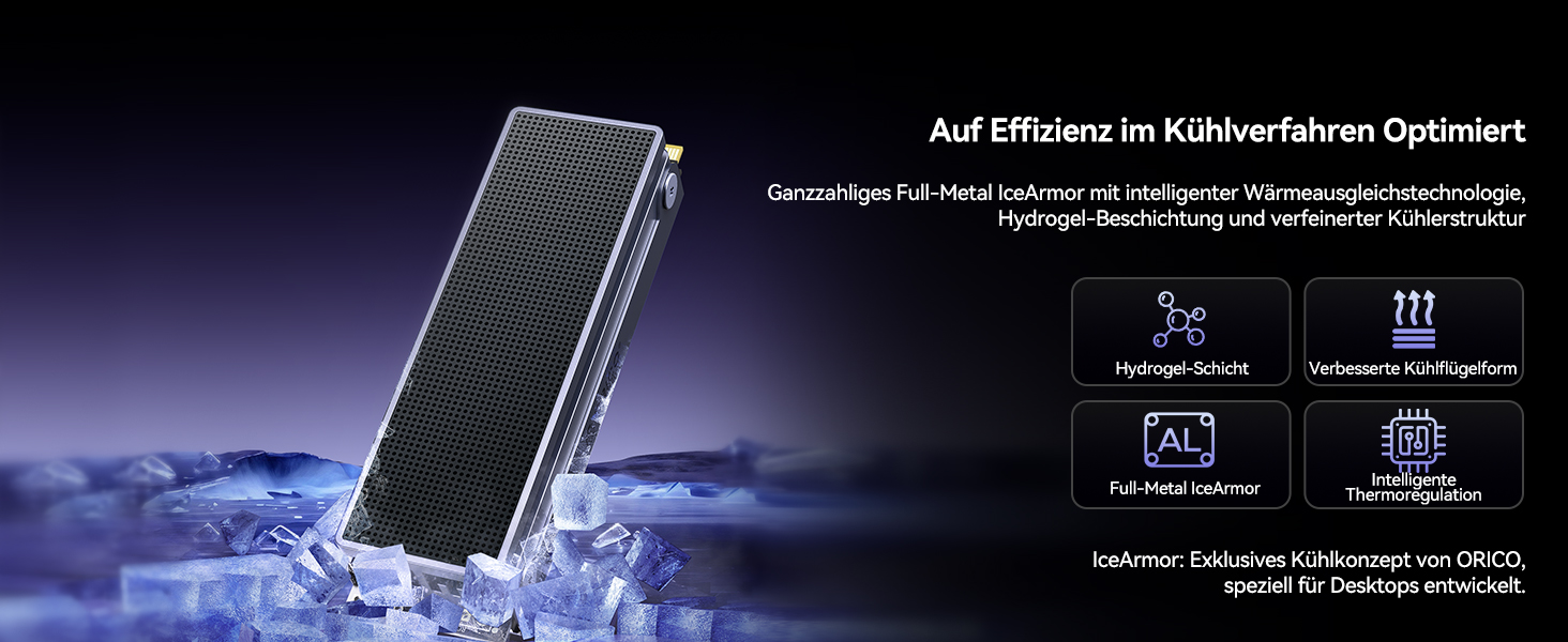 SSD Orico IG740PRO 4TB PCIe 4.0 NVMe M.2 - Швидкість до 7100 МБ/с, 3D NAND TLC, з радіатором для ПК, ноутбука та PS5