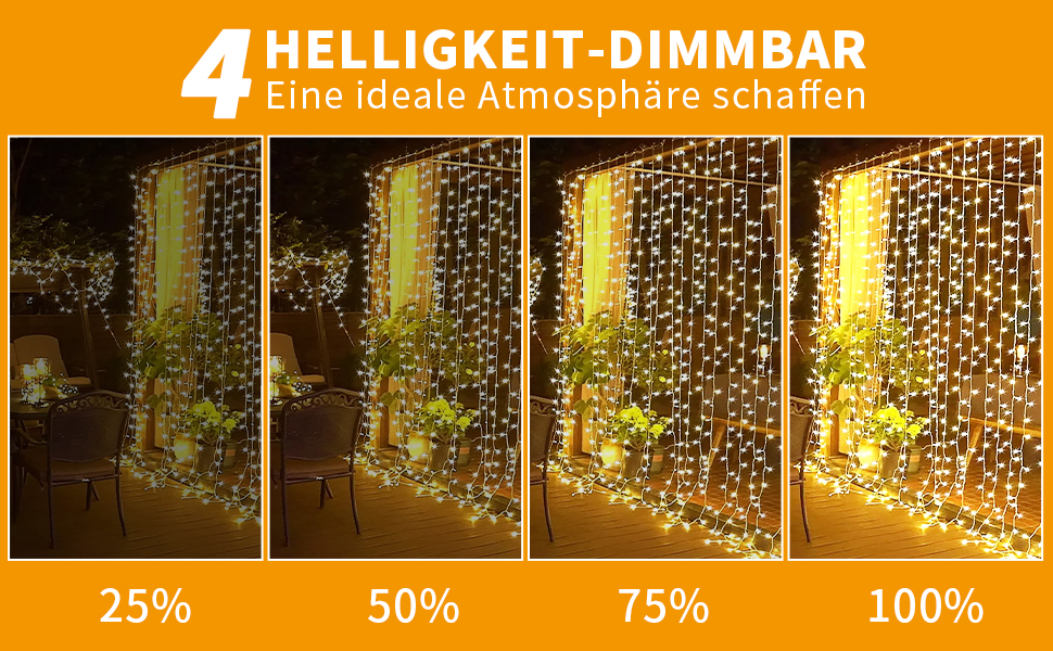 LED гірлянда 20 метрів, 200 LED, тепле біле світло, 8 режимів, таймер, пульт, IP44, для декору саду, вечірки, весілля, Різдва