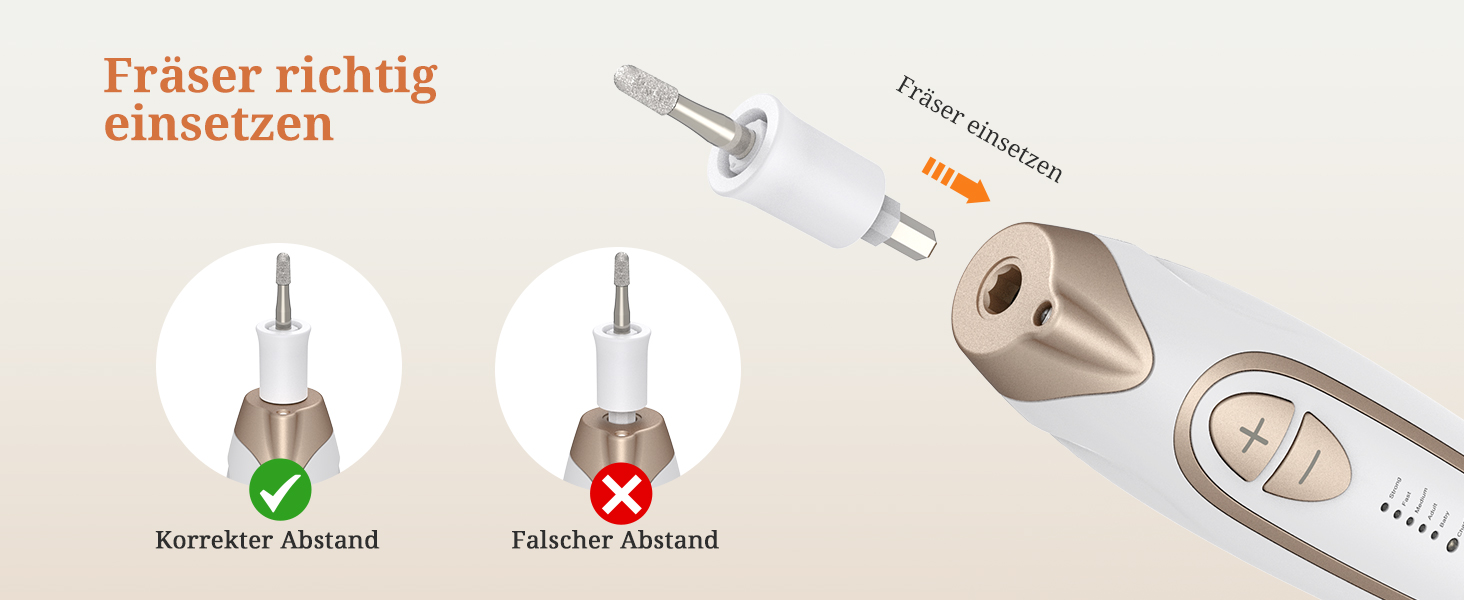 Електричний фрезер для ніг PELCAS з LCD дисплеєм: професійний набір для манікюру та педикюру, акумуляторний, для товстих нігтів та кутикули, біле золото