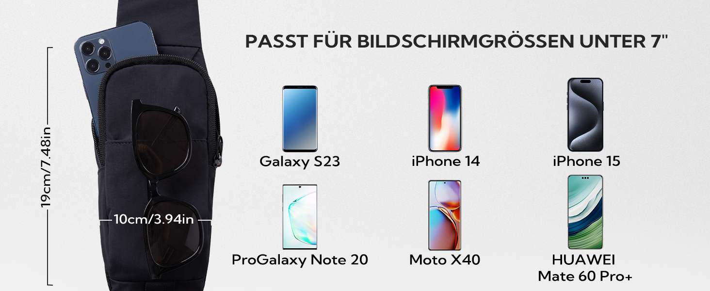 Чоловіча/Жіноча сумка через плече Waterfly - Messenger Bag Crossbody для спорту, подорожей, велоїзди та туризму (Чорна)