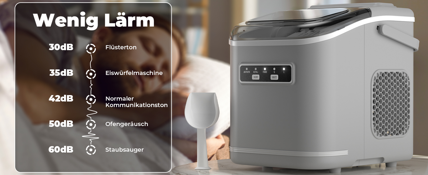 Машина для приготування льоду Ice Maker: 9 кубиків за 6-8 хвилин, 12 кг на добу, самоочищення, сірий колір. Ідеально для кухні, офісу, бару та вечірки
