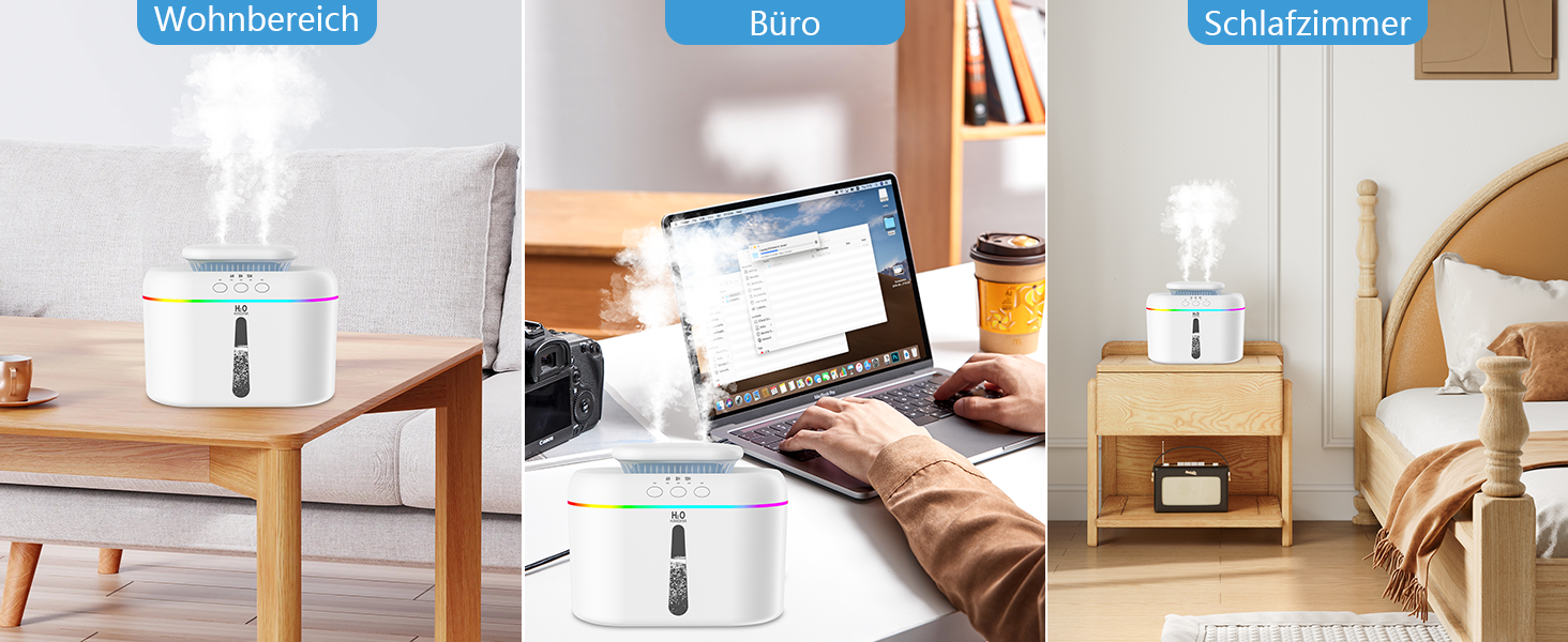 Зволожувач повітря 2L з нічним світлом для дитячої кімнати, рослин та дому (білий)