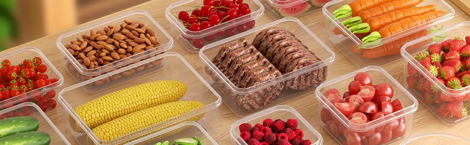 Набір контейнерів Kottwca, 30 шт. (15 контейнерів + 15 кришок) - набір для зберігання продуктів, 100% герметичність, BPA-Free, для мікрохвильовки та холодильника (8 великих об'ємів)