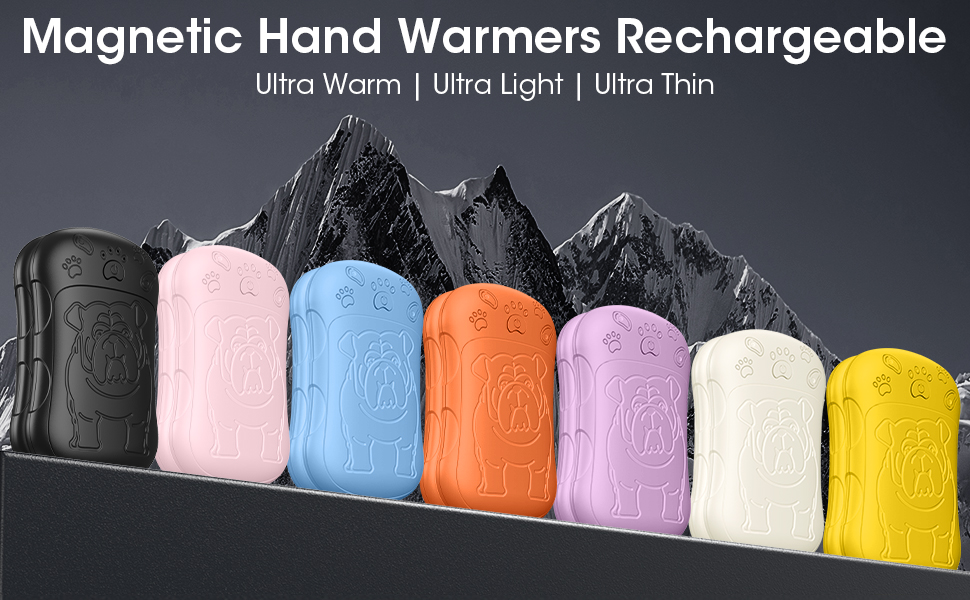 Електричні грілки для рук, 2 шт. 6000 мАг, акумуляторні, багаторазові, для спорту, полювання, кемпінгу, теплий подарунок, чорний