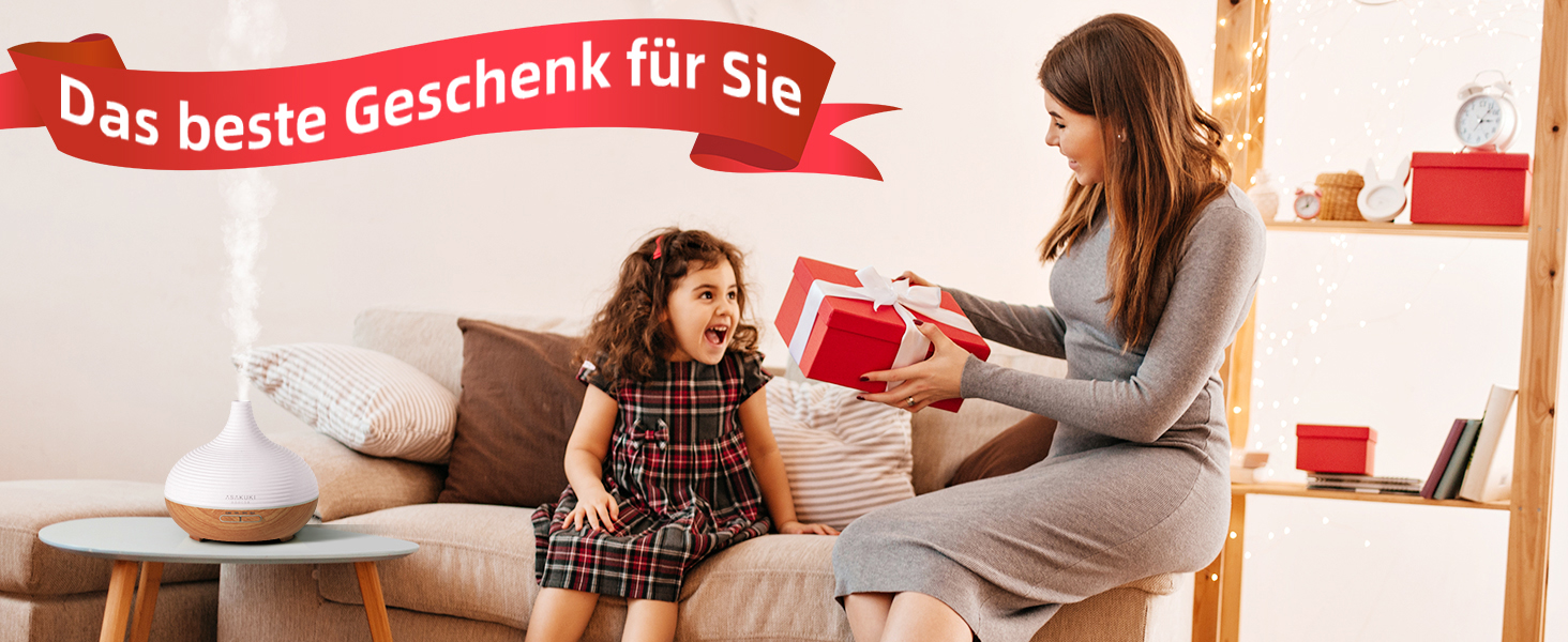 ASAKUKI Дифузор для ароматерапії 300мл, ультразвуковий зволожувач повітря з LED-підсвіткою, для дому, офісу, спа (колір: коричневий, з набором олій)