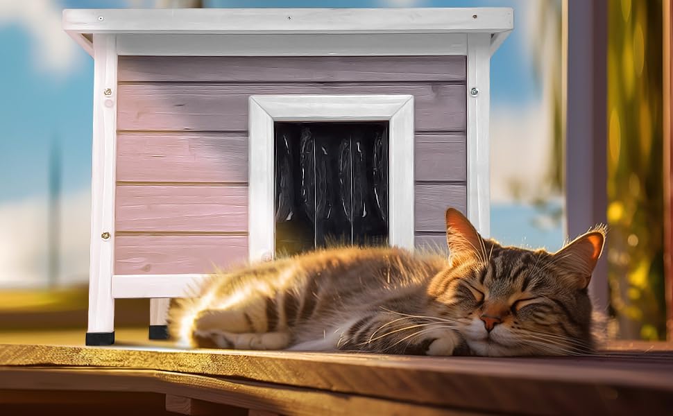 Будинок для котів Vounot® з асфальтовим дахом, вулиця, 57 x 45 x 43 см (Сірий)