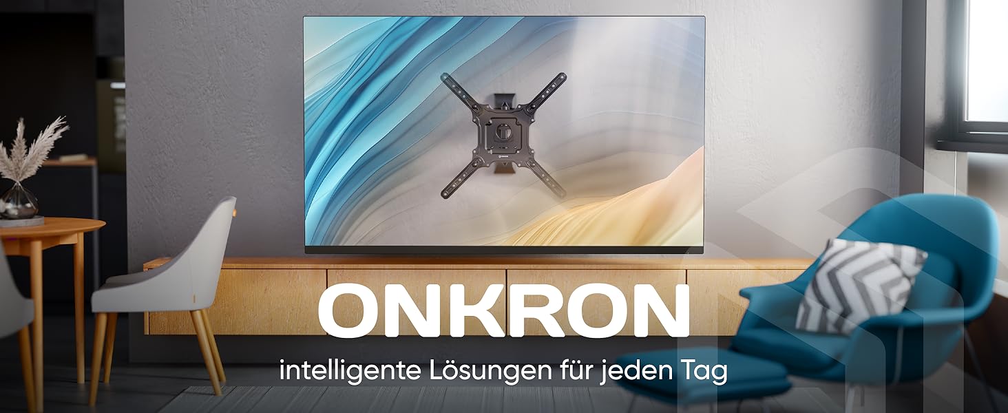 Настінний кріплення для телевізора ONKRON M4R-B (M4-B) - поворотний, нахильний, для телевізорів 32-65 дюймів, до 41 кг, VESA 400x400, чорний