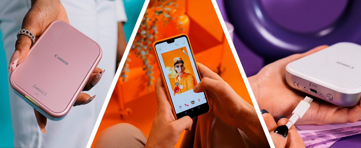 Canon Zoemini 2: Портативний фотодрук, Bluetooth 5.0, USB-C зарядка, Рожеве золото (Disney Limited Edition)