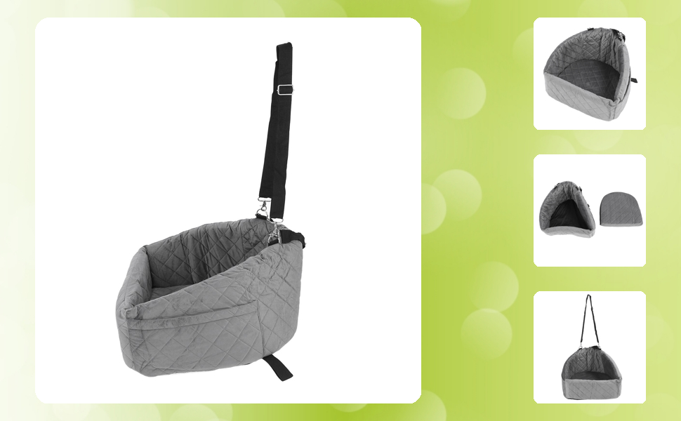 Автокрісло для собак Ejoyous - сіре, для малих та середніх порід, до 15.9 кг, з memory foam