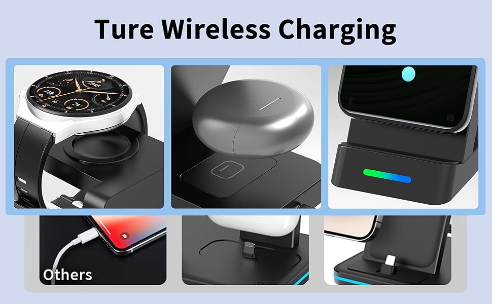 Бездротовий зарядний пристрій 3-в-1 для Huawei P60, P50, Mate 60, Mate 50, Watch GT4/GT3 (не підходить для GT/GT2/GT2e)