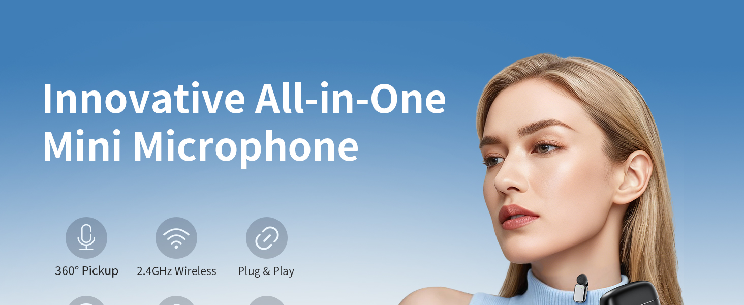 Беспроводной петличный микрофон для телефона/iPhone/iPad/камеры, мини-микрофон для стриминга, подавление шума, Plug & Play, идеален для видеосъемки, подкастов, YouTube, TikTok и интервью (S7)