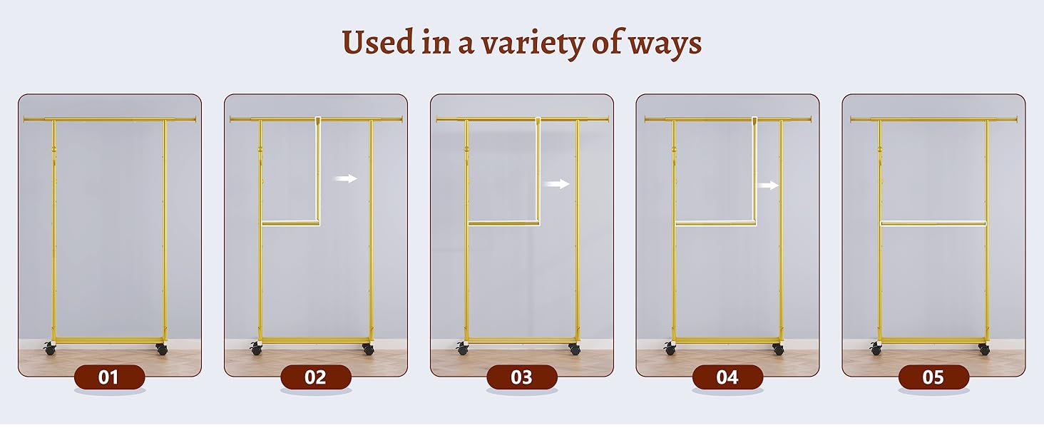 Кледистанд FAVOOOSTY на колесах: мобільний, металевий, регульований, чорно-білий (золотий), 89.50×39.00×161.20 см