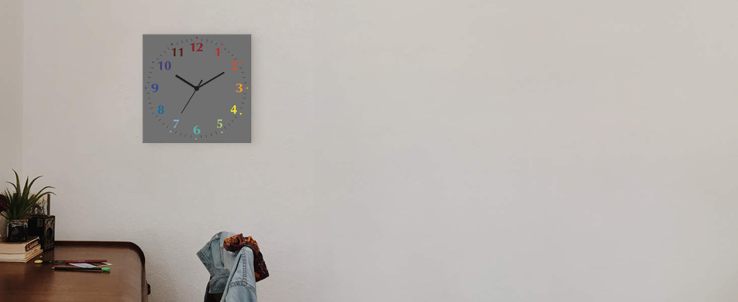 Квадратний настінний годинник ARTLAND 30x30 см, безшумний кварцовий механізм, алюмінієвий корпус, шифровий дизайн, аналоговий, 4 цифри