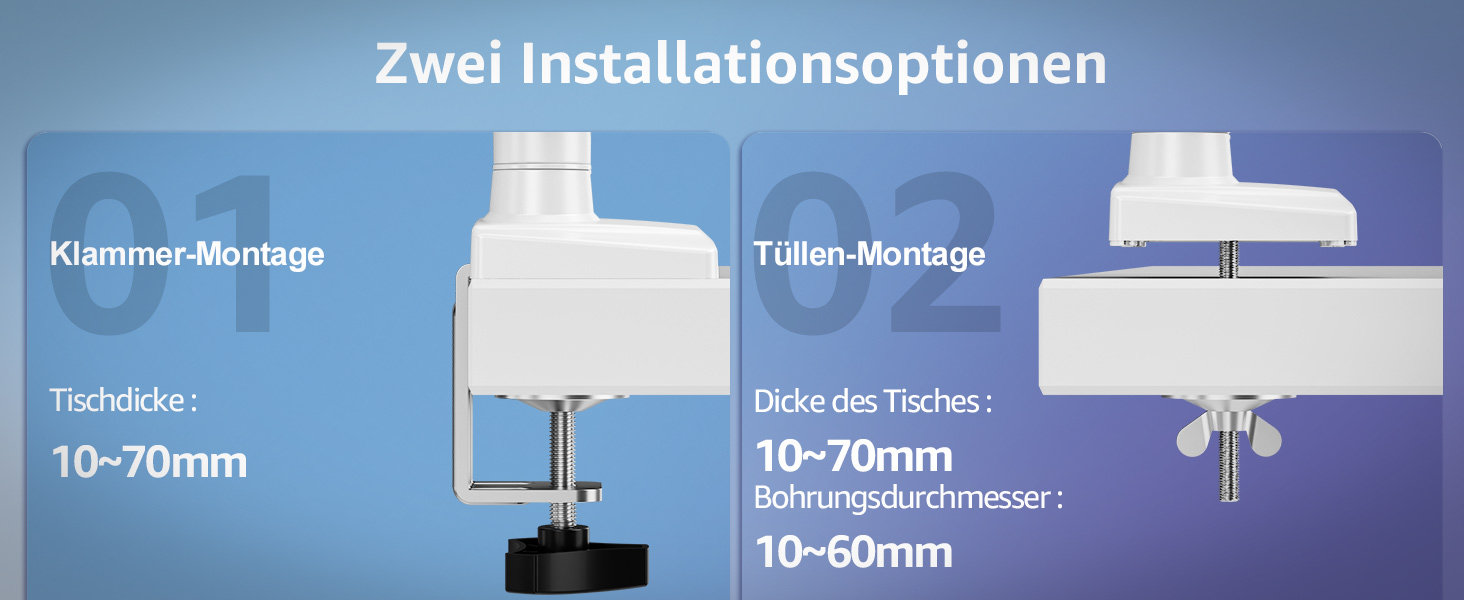 Кріплення для монітора ELIVED EV6012W: підставка для 2 моніторів (13-32 дюйми, 2-9 кг, VESA 75/100mm, регульована, білий)