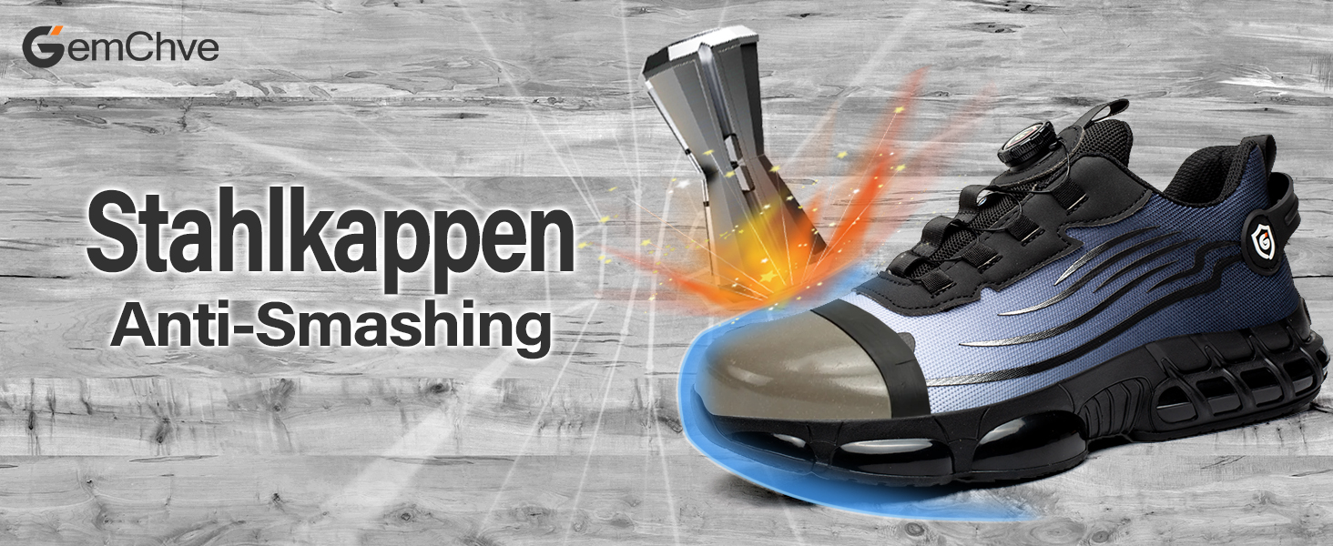 Робочі черевики: захисні черевики для чоловіків та жінок, сталевий капак, антипроколювання, легкі, спортивні, дихаючі, самозатягуючі, швидка застібка, модні, захисні черевики, розміри 36-46 EU (43 EU, синій 266)