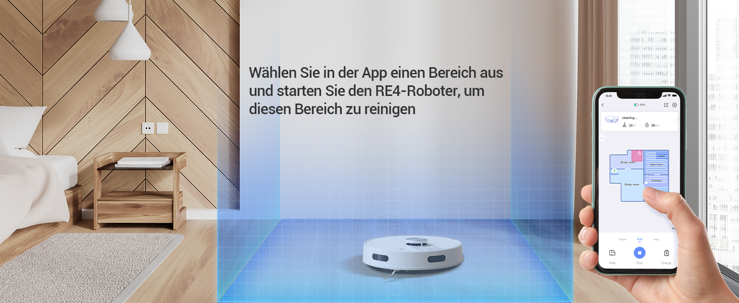 EZVIZ Re4 Plus: Розумний робот-пилосос 3-в-1 з автоматичним очищенням, WiFi, LiDAR, 4000 Pa, керування через APP/Alexa/Google