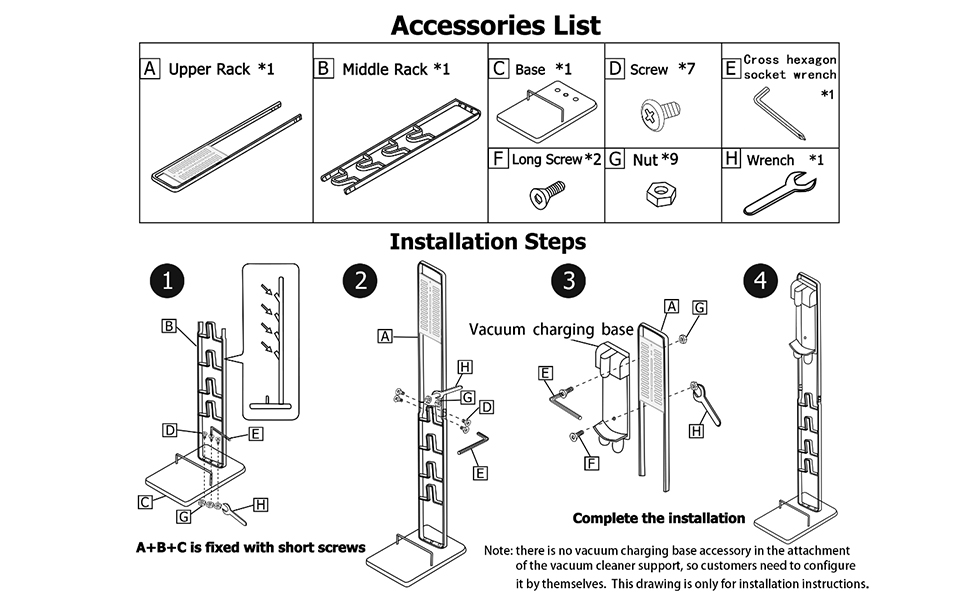No-Drill Dyson & Dreame Vacuum Stand Holder - Metal Floor Stand for V11, V10, V8, V7, V6, DC58, DC59, DC62, DC74 & Xiaomi Vacuum Cleaners