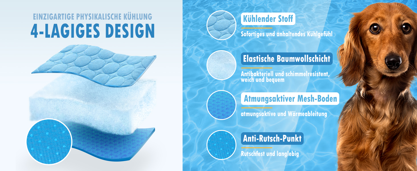 Килимок охолоджуючий для собак NIBESSER, самоохолоджуючий, літо, 100x70 см, сірий