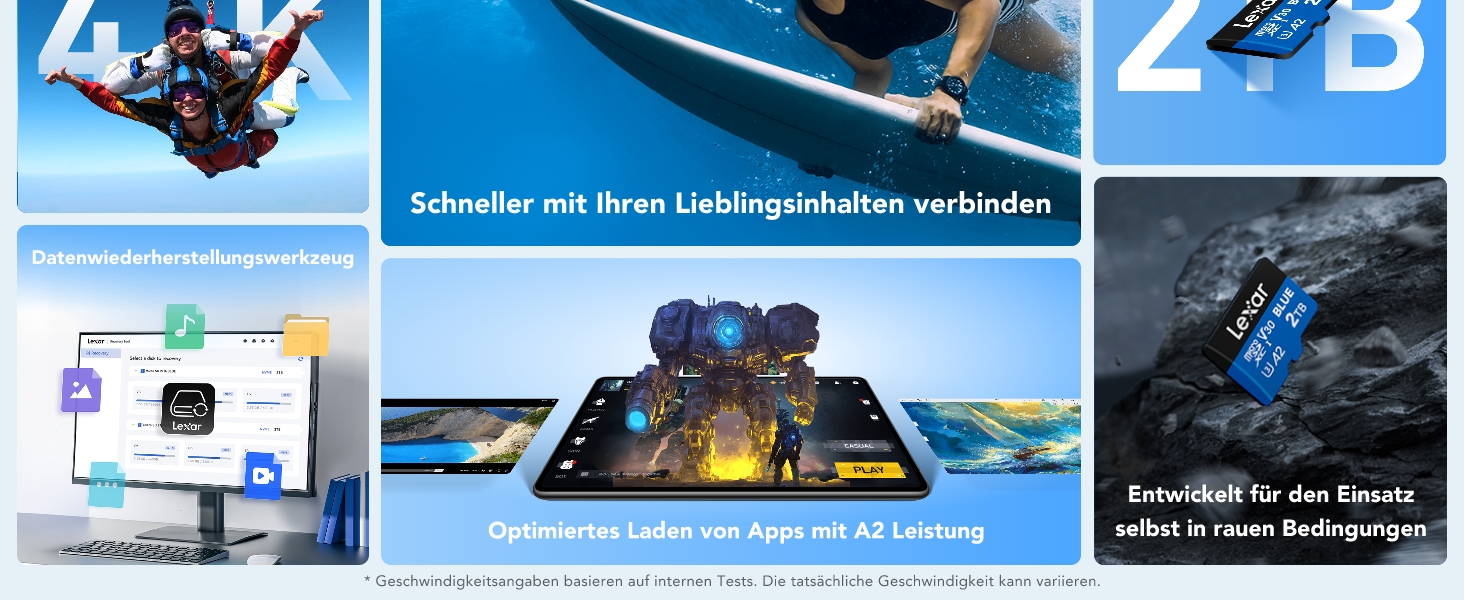 Карта пам'яті MicroSDXC Lexar Blue 256GB, швидкість до 160 МБ/с, UHS-I (набір 2 шт.)