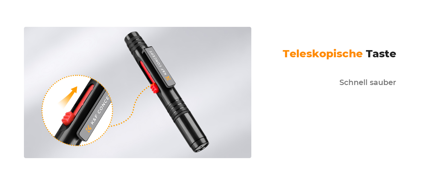 Набір для чищення об'єктивів K&F Concept: м'який пензлик для чищення цифрових камер, лінз, фільтрів та оптики