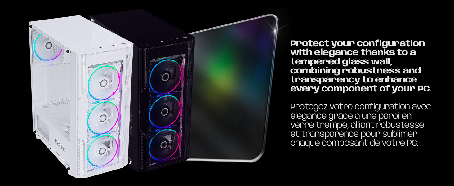 Комп'ютерний корпус EMPIRE GAMING Diamond – ігровий ATX корпус з RGB підсвічуванням, скляна бічна панель, 4 вентилятори 120 мм