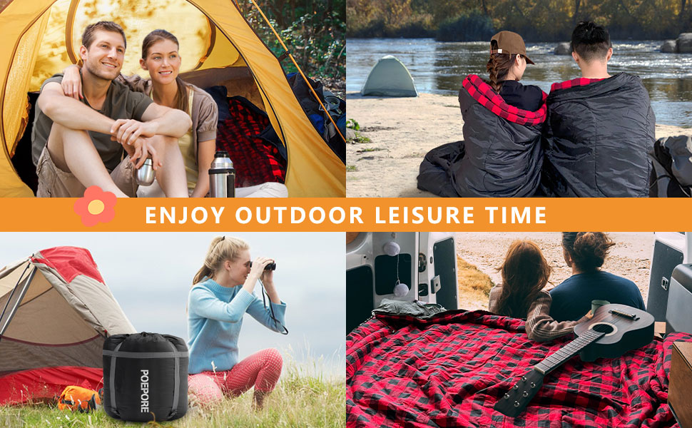 Спальний мішок для двох дорослих з флісу, зимовий, з подушками та сумкою для транспортування, 233*157 см, червоний