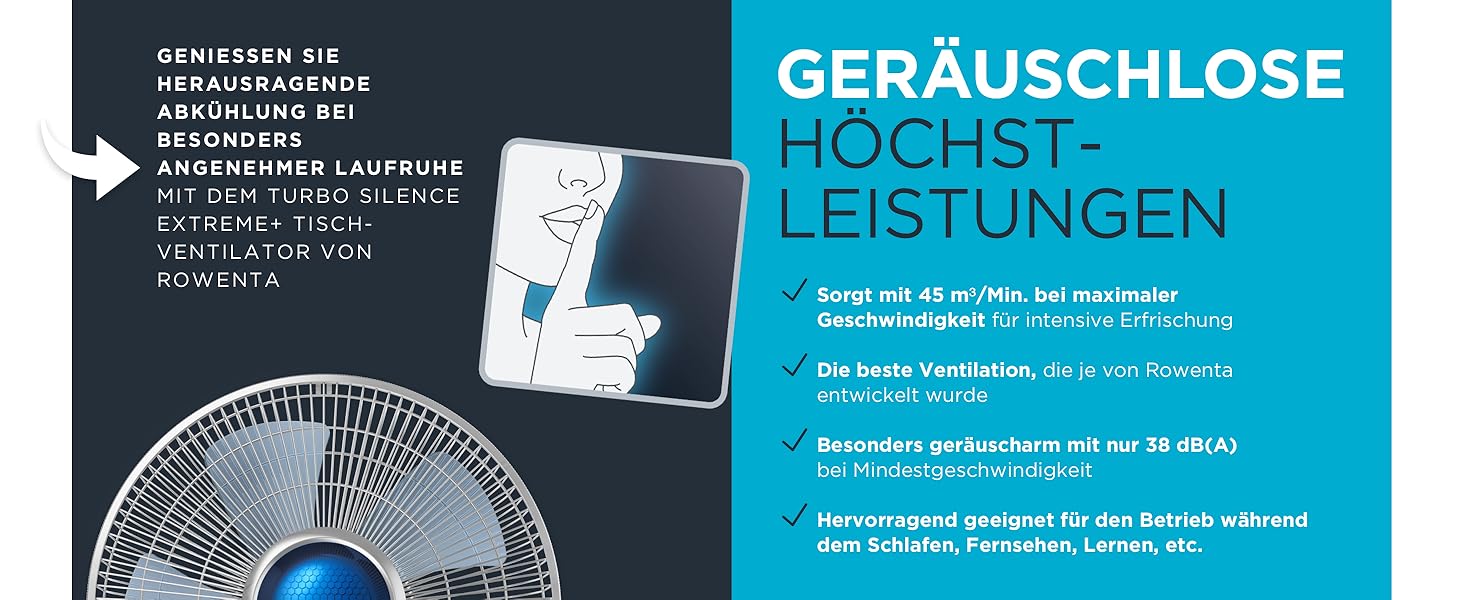 Вентилятор Rowenta Turbo Silence Extreme+ – тихий, потужний, 4 швидкості, автоматичне гойдання, білий, VU2731