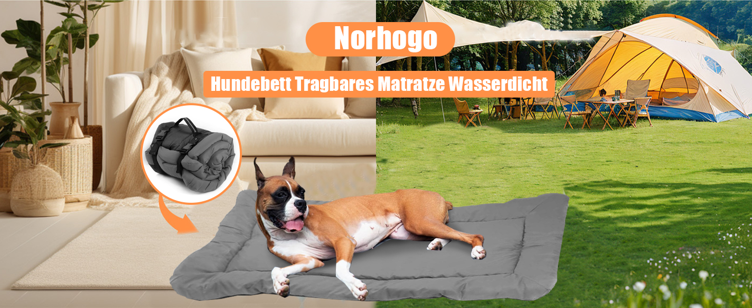Килимок для собак Norhogo: портативна вологостійка лежанка для подорожей, 90x60 см, сірий