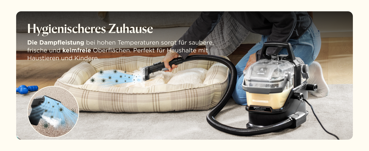 БІССЕЛ SpotClean HydroSteam: пароочисник для килимів та м'яких меблів, потужний 1000W, 3689N (новинка)