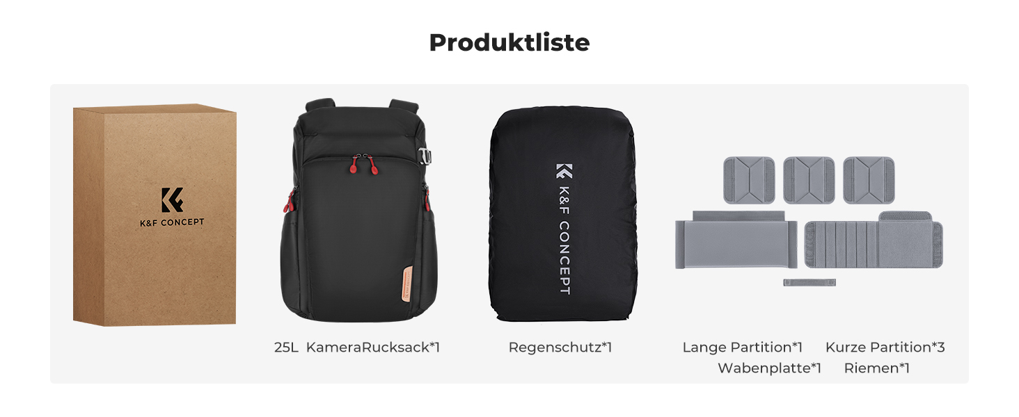 Рюкзак для фотокамери K&F Concept Alpha, 25L, чорний/червоний, з відділенням для 16-дюймового ноутбука, сумісний з Canon/Nikon/Sony/DJI Mavic